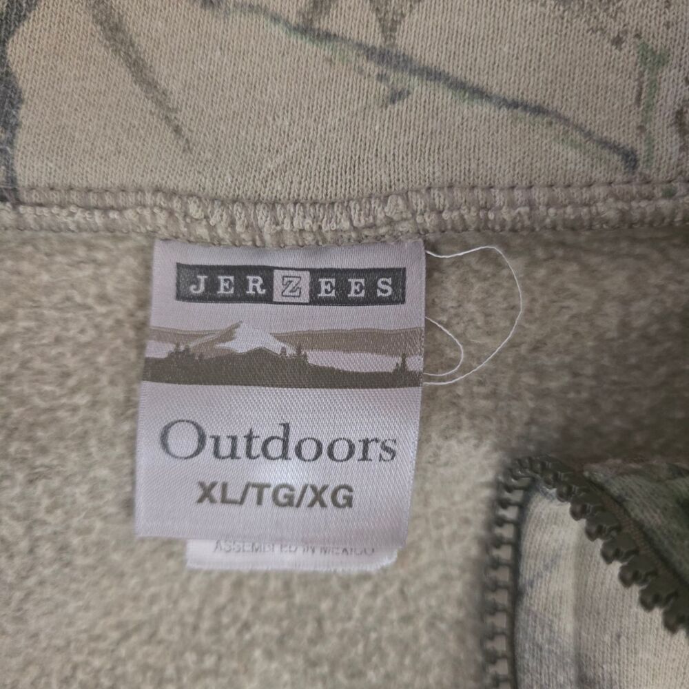 Jerzees Outdoors Camo Quarter Zip Fleece Pullover XL Hunting Mossy‎ Oak Style - Picture 3 of 4